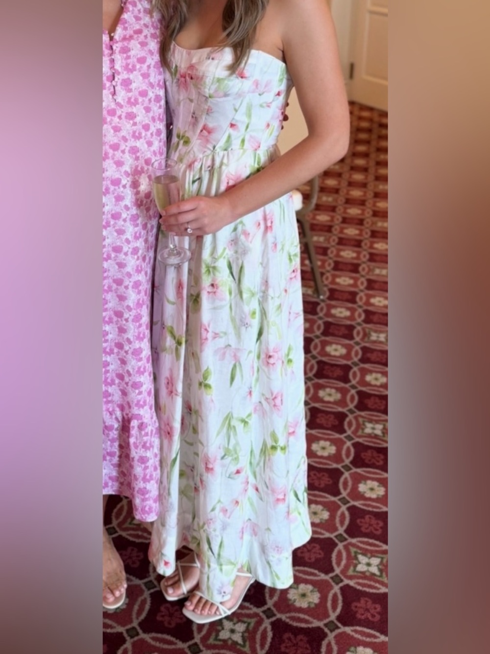 Bardot Lola Corset Midi Strapless Dress- Size medium